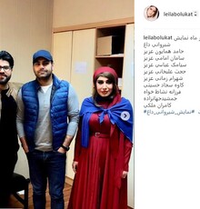 عکس | لیلا بلوکات با گریم کنار حامد همایون پشت صحنه یک نمایش