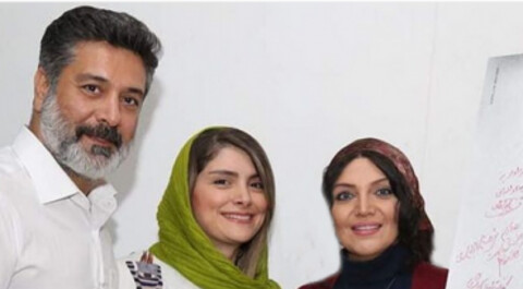 حمیدرضا پگاه و همسرش در کنار الهام پاوه نژاد /عکس