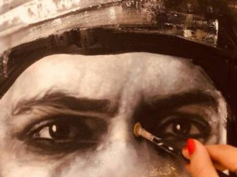 نقاشی که همسر اشکان خطیبی به مناسبت تولدش کشید!